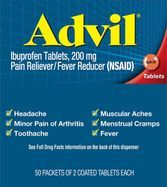 Advil Ibuprofren Tablets - 50 x 2 Tablet Packets