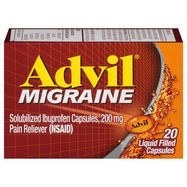 Advil Migraine Ibuprofen, Solubilized, 200 mg, Liquid Filled Capsules - 20 Capsules