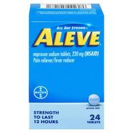 ALEVE Pain Reliever/Fever Reducer, 220 mg, Tablets - 24 Tablets