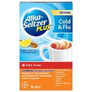 Alka-Seltzer Severe Cold, Cough & Flu, Day, Mix-In Packets, Berry Fusion - 6 Packets