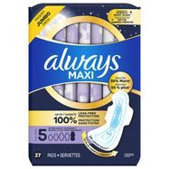 Always Maxi Pads, Extra Heavy Overnight, with Flexi-Wings, Size 5, Jumbo - 27 Pads