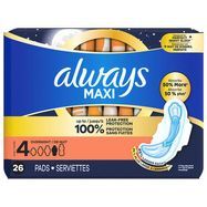 Always Maxi Pads, Flexi-Wings, Overnight, Size 4 - 26 Pads