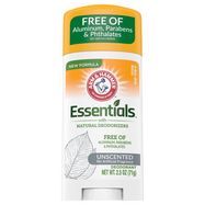 Arm & Hammer Essentials Deodorant, Stain Shield, Unscented - 2.5 Ounces