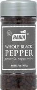 Badia Black Pepper, Whole - 2 Ounces