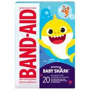 Band-Aid Adhesive Bandages, Pinkfong Baby Shark, Assorted Sizes - 20 Bandages
