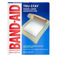 Band Aid Adhesive Pads, Large - 10 Bandages
