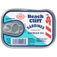 Beach Cliff Sardines, in Soybean Oil - 3.75 Ounces