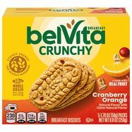BelVita Breakfast Biscuits, Cranberry Orange - 5 x 1.76 Ounces