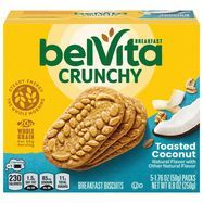 BelVita Breakfast Biscuits, Toasted Coconut - 5 x 1.76 Ounces
