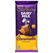 Cadbury Dairy Milk Milk Chocolate, & Creamy Caramel, Caramello - 4 Ounces