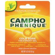 Campho Phenique Cold Sore Treatment, Maximum Strength, Medicated, Original Gel Formula - 0.23 Ounces