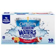 Capri Sun Roarin' Waters Flavored Water Beverage, Fruit Punch - 10 x 6 Fluid Ounces