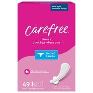 Carefree Liners, with Stay Put Wings, Regular, Thong, Unscented - 49 Liners