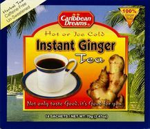Caribbean Dreams Herbal Teal, Un-sweetened, Instant Ginger, Caffeine-Free, Sachets - 14 Sachets