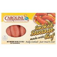 Caroline Smoked Mild Beef Sausage - 40 Ounces