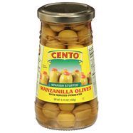 Cento Manzanilla Olives with Minced Pimiento, Spanish Stuffed - 5.75 Ounces