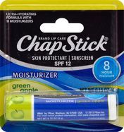ChapStick Lip Care, Moisturizer, Green Apple, SPF 12 - 0.15 Ounces