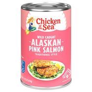 Chicken of the Sea Pink Salmon, Alaskan, Wild Caught, Traditional Style - 14.75 Ounces