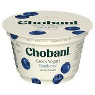 Chobani Yogurt, Greek, Nonfat, Blueberry on the Bottom - 5.3 Ounces