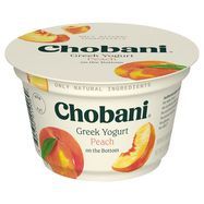 Chobani Yogurt, Greek, Nonfat, Peach on the Bottom - 5.3 Ounces
