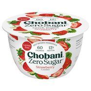 Chobani Yogurt, Greek, Nonfat, Zero Sugar, Strawberry Flavored - 5.3 Ounces