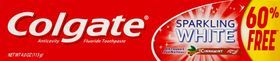 Colgate Toothpaste, Anticavity Fluoride, Sparkling White, Cinnamint, Gel - 4 Ounces