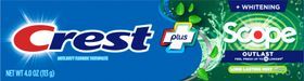 Crest Complete Toothpaste, Fluoride, Whitening + Scope Outlast, Mint - 4 Ounces