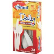 Diamond Dinnerware Super Strong Plastic Spoons - 24 Count
