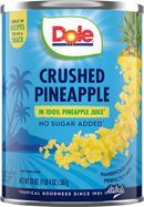 Dole Pineapple, in 100% Pineapple Juice, Crushed - 20 Ounces