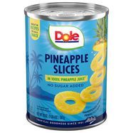 Dole Pineapple, in 100% Pineapple Juice, Slices - 20 Ounces