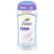 Dove Anti-Perspirant Deodorant, Invisible Solid, Fresh, Twin Pack - 2 x 2.6 Ounces