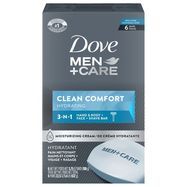 Dove Men+Care Body + Face Bar, Clean Comfort - 6 x 3.75 Ounces