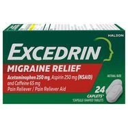 Excedrin Migraine Pain Reliever/Pain Reliever Aid, Caplets - 24 Caplets