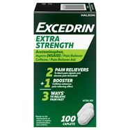 Excedrin Pain Reliever/Pain Reliever Aid, Extra Strength, Caplets - 100 Caplets