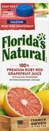 Floridas Natural 100% Juice, Ruby Red Grapefruit, Calcium - 52 Fluid Ounces