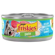 Friskies Pate Cat Food, Ocean Whitefish & Tuna Dinner - 5.5 Ounces