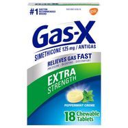 Gas X Antigas, Extra Strength, 125 mg, Peppermint Creme, Chewable Tablets - 18 Tablets
