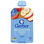 Gerber 2nd Foods Baby Food, Apple Strawberry Banana, Sitter - 3.5 Ounces