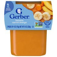 Gerber 2nd Foods Banana Carrot Mango 8 OZ  - 2 x 4 Ounces