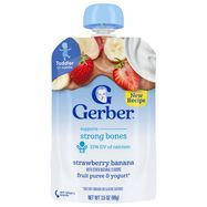 Gerber Baby Food, Fruit & Yogurt, Strawberry Banana, Toddler (12+ Months) - 3.5 Ounces