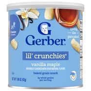 Gerber Baked Grain Snack, Vanilla Maple, Lil' Crunchies, Crawler (8+ Months) - 1.48 Ounces