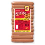 Gwaltney Hot Dogs, Chicken, Original, Bun Size, 3 Pound Family Pack - 24 Count