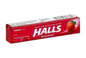 Halls Cough Suppressant/Oral Anesthetic, Menthol, Strawberry Flavor - 9 Lz