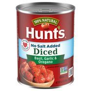 Hunts Tomatoes, No Salt Added, Basil, Garlic & Oregano, Diced - 14.5 Ounces