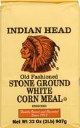 Indian Head Corn Meal, Old Fashioned Stone Ground White - 32 Ounces