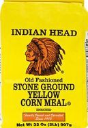 Indian Head Corn Meal, Old Fashioned Stone Ground, Yellow - 32 Ounces
