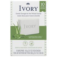 Ivory Bar Soap, Aloe Scent - 10 x 90 Grams