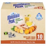 Jamaica Mountain Peak Ginger Turmeric Tea Sachets - 10 x 0.63 Ounces