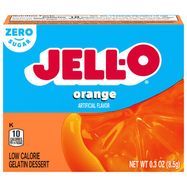 Jell O Gelatin Dessert, Low Calorie, Orange - 0.3 Ounces