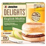 Jimmy Dean Delights English Muffin Sandwiches, Turkey Sausage, Egg White & Cheese - 4 Sandwiches